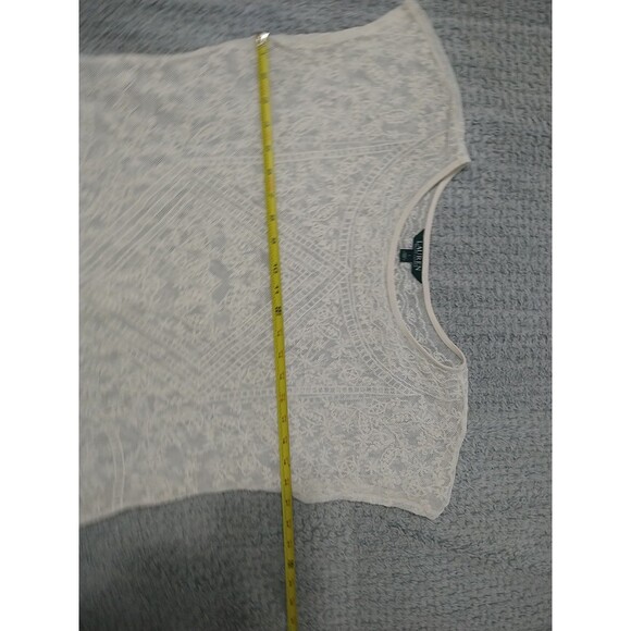 Lauren Ralph Lauren Lace Top Cream Lrg Boho Cottagecore Feminine Y2k Vintage - Picture 4 of 12